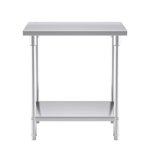 SOGA 2-Tier Commercial Catering Kitchen Stainless Steel Prep Work Bench Table 80*70*85cm