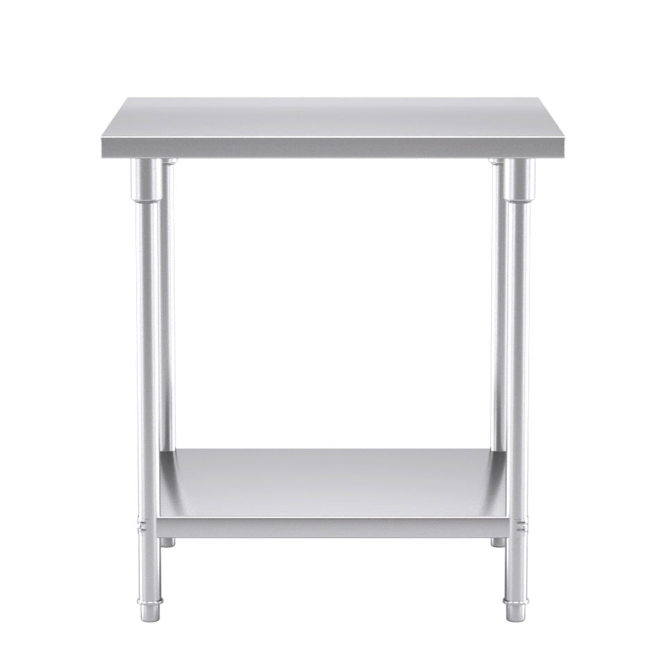 SOGA 2-Tier Commercial Catering Kitchen Stainless Steel Prep Work Bench Table 80*70*85cm