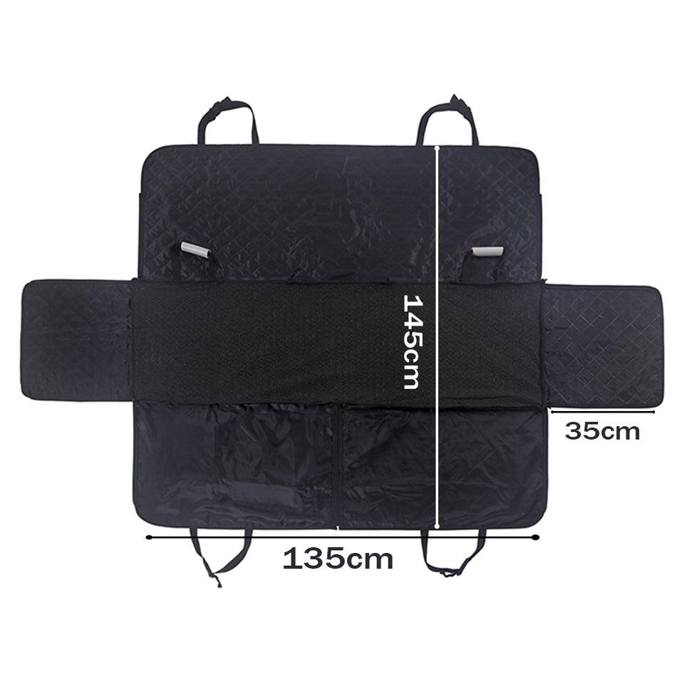 SOGA 600D Oxford Cloth Waterproof Dog Car Cover Back Seat Protector Hammock Non-Slip Pet Mat Black