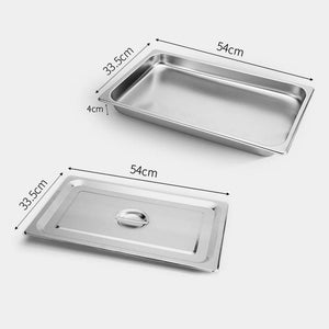 SOGA Gastronorm GN Pan Full Size 1/1 GN Pan 4cm Deep Stainless Steel Tray with Lid