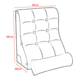 SOGA 4X 60cm Grey Triangular Wedge Lumbar Pillow Headboard Backrest Sofa Bed Cushion Home Decor