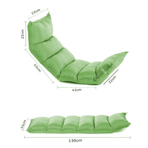 SOGA 4X Foldable Tatami Floor Sofa Bed Meditation Lounge Chair Recliner Lazy Couch Green