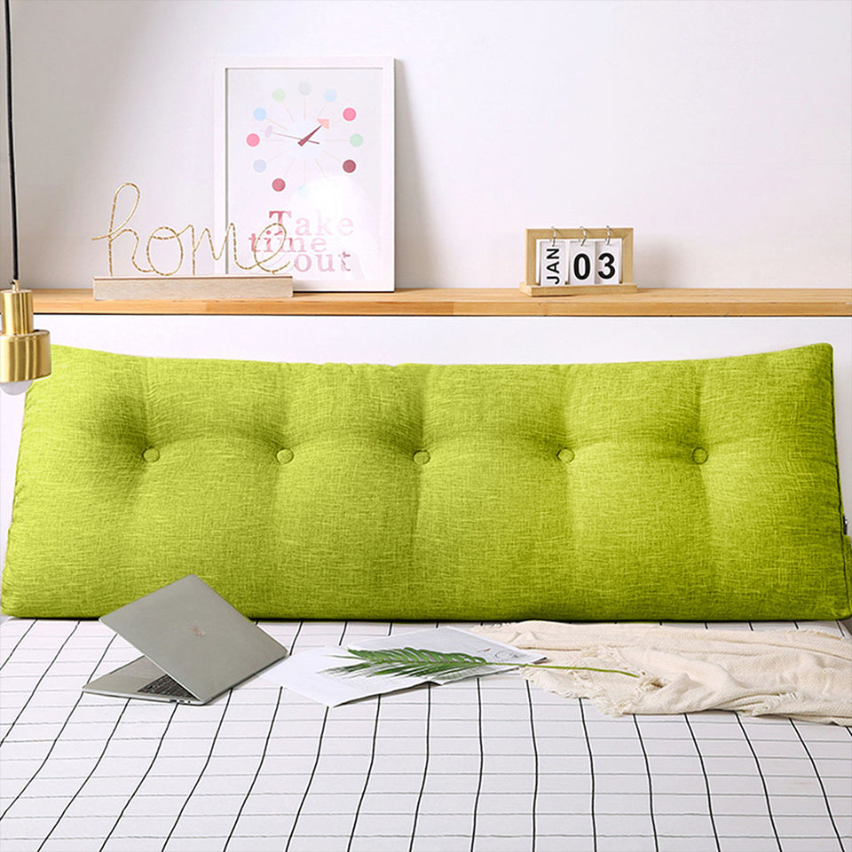 SOGA 2X 120cm Green Triangular Wedge Bed Pillow Headboard Backrest Bedside Tatami Cushion Home Decor