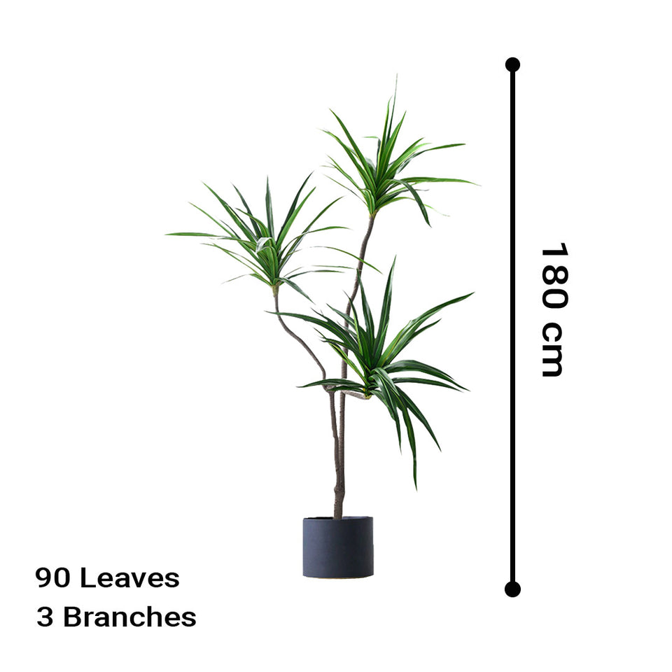 SOGA 4X 180cm Green Artificial Indoor Brazlian Iron Tree Fake Plant Decorative 3 Heads