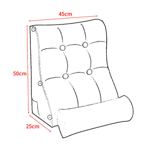 SOGA 4X 45cm White Triangular Wedge Lumbar Pillow Headboard Backrest Sofa Bed Cushion Home Decor