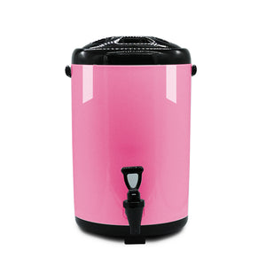 SOGA 2X 16L Stainless Steel Insulated Milk Tea Barrel Hot and Cold Beverage Dispenser Container with Faucet Pink