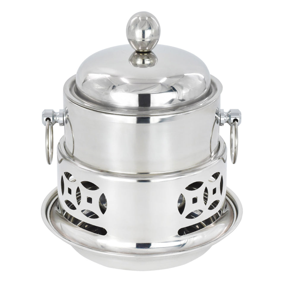 SOGA Stainless Steel Mini Asian Buffet Hot Pot Single Person Shabu Alcohol Stove Burner with Lid