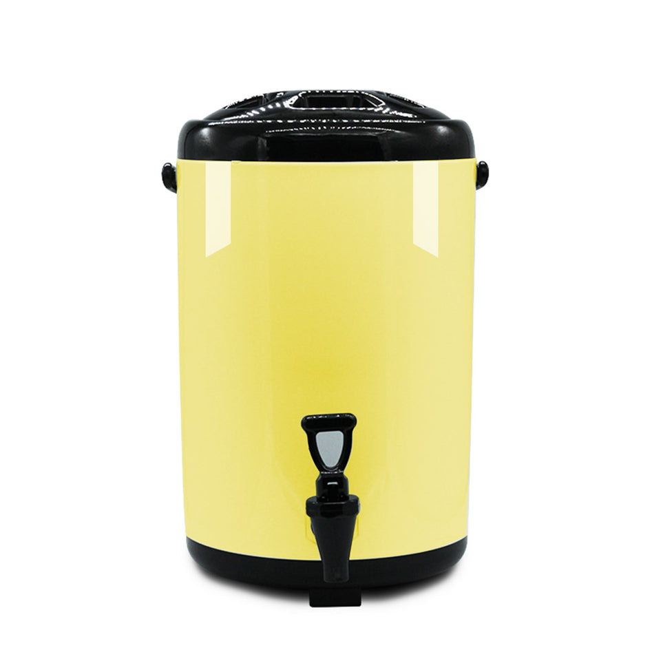 SOGA 4X 18L Stainless Steel Insulated Milk Tea Barrel Hot and Cold Beverage Dispenser Container with Faucet Yellow