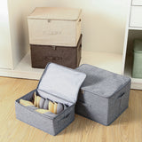 SOGA Grey Small Portable Double Zipper Storage Box Moisture Proof Clothes Basket Foldable Home Organiser