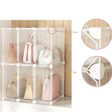 SOGA 3 Tier Multifunctional PP Plastic Bag Box Portable Cubby DIY Storage Shelves Stackable Handbag Purse Organiser