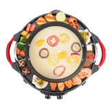 SOGA 2X 2 in 1 Electric Stone Coated Teppanyaki Grill Plate Steamboat Hotpot