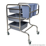 SOGA 3 Tier Food Trolley Food Waste Cart Five Buckets Kitchen Food Utility 80x43x89cm Round