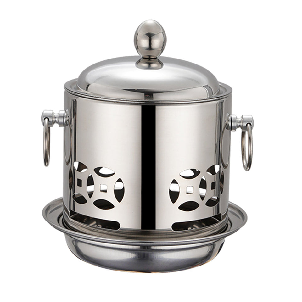 SOGA Stainless Steel Mini Asian Buffet Hot Pot Single Person Shabu Alcohol Stove Burner with Lid