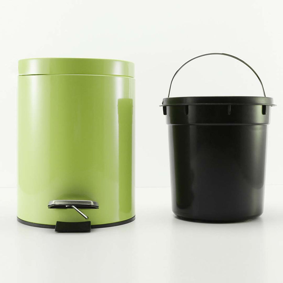 SOGA 2X Foot Pedal Stainless Steel Rubbish Recycling Garbage Waste Trash Bin Round 12L Green