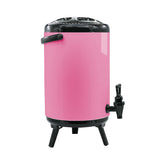 SOGA 8X 16L Stainless Steel Insulated Milk Tea Barrel Hot and Cold Beverage Dispenser Container with Faucet Pink