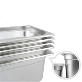 SOGA 12X Gastronorm GN Pan Full Size 1/3 GN Pan 10cm Deep Stainless Steel Tray with Lid