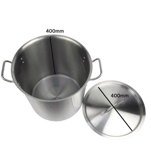 SOGA Stock Pot 50L Top Grade Thick Stainless Steel Stockpot 18/10 Without Lid