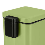 SOGA 4X Foot Pedal Stainless Steel Rubbish Recycling Garbage Waste Trash Bin Square 6L Green