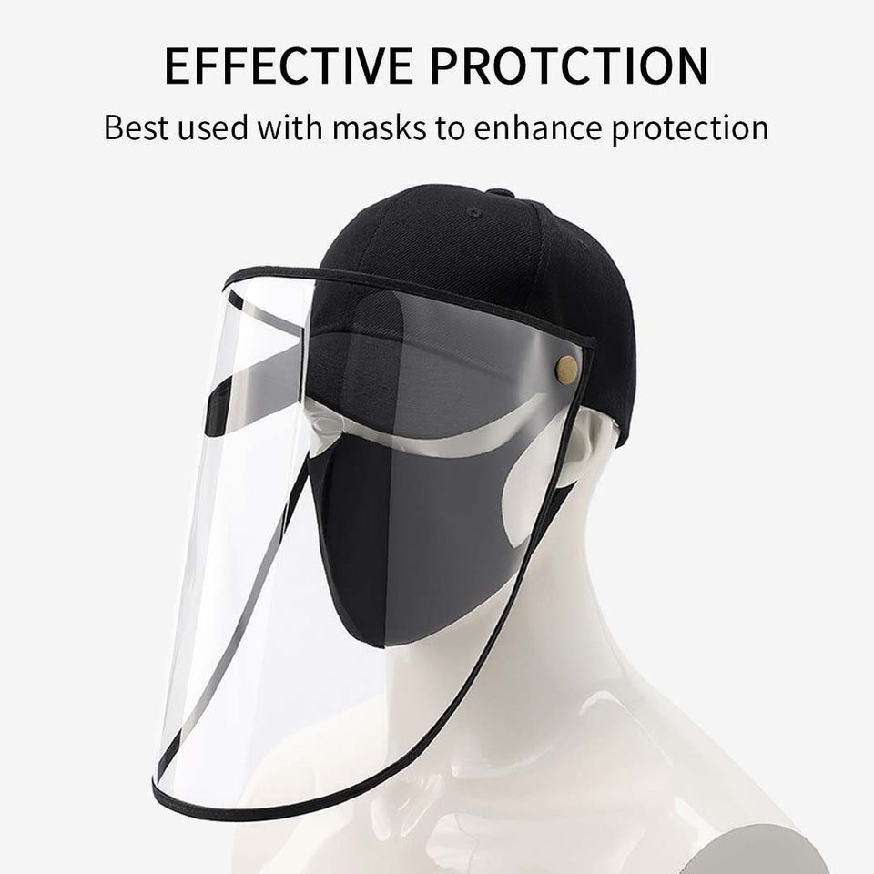 4X Outdoor Protection Hat Anti-Fog Pollution Dust Saliva Protective Cap Full Face Shield Cover Adult White