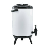 SOGA 8X 18L Stainless Steel Insulated Milk Tea Barrel Hot and Cold Beverage Dispenser Container with Faucet White