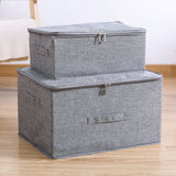 SOGA Grey Small Portable Double Zipper Storage Box Moisture Proof Clothes Basket Foldable Home Organiser