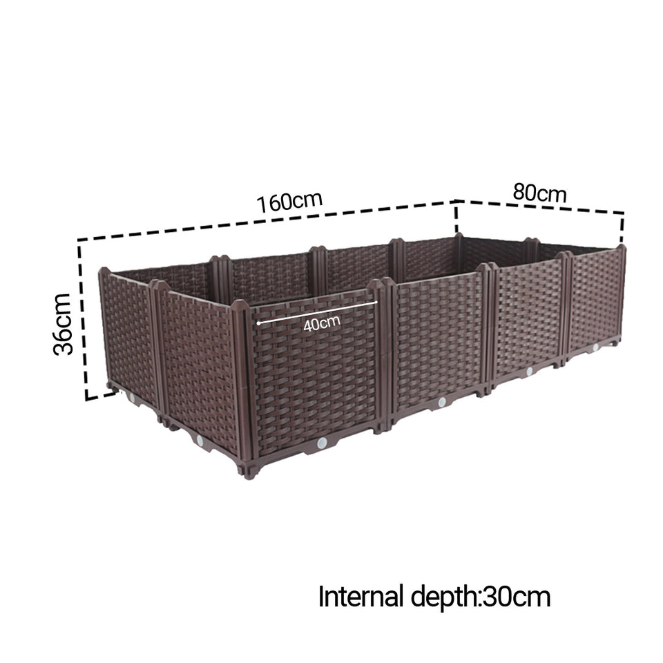 SOGA 2X 160cm Raised Planter Box Vegetable Herb Flower Outdoor Plastic Plants Garden Bed Deepen