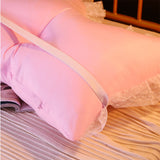 SOGA 120cm Pink Princess Bed Pillow Headboard Backrest Bedside Tatami Sofa Cushion with Ruffle Lace Home Decor