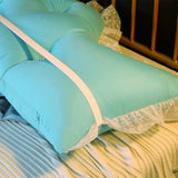 SOGA 4X 120cm Light Blue Princess Bed Pillow Headboard Backrest Bedside Tatami Sofa Cushion with Ruffle Lace Home Decor