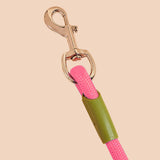 SOGA 2X 220cm Multifunction Hands-Free Rope Pet Cat Dog Puppy Double Ended Leash for Walking Training Tracking Obedience Pink