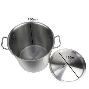 SOGA 130L 18/10 Stainless Steel Stockpot with Perforated Stock pot Basket Pasta Strainer