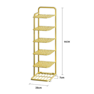 SOGA 6 Tier Gold Plated Metal Shoe Organizer Space Saving Portable Footwear Storage Shelf