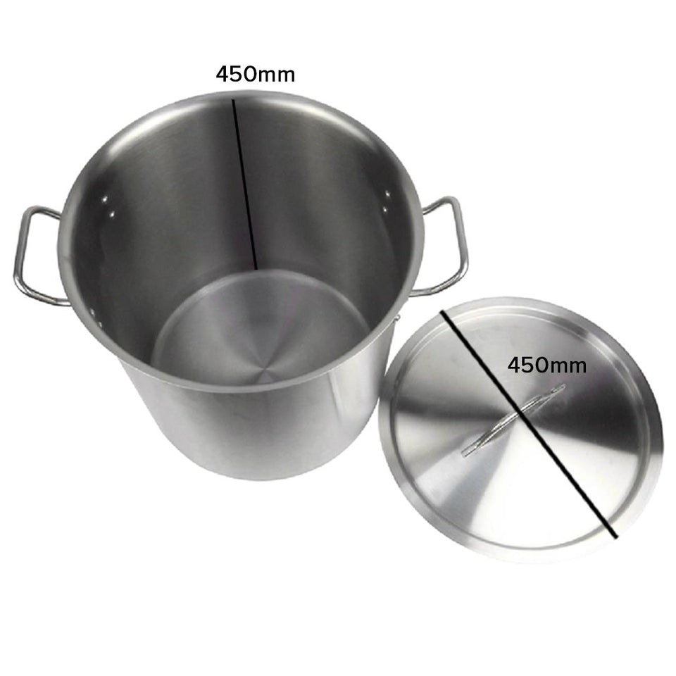 SOGA Stock Pot 71L Top Grade Thick Stainless Steel Stockpot 18/10