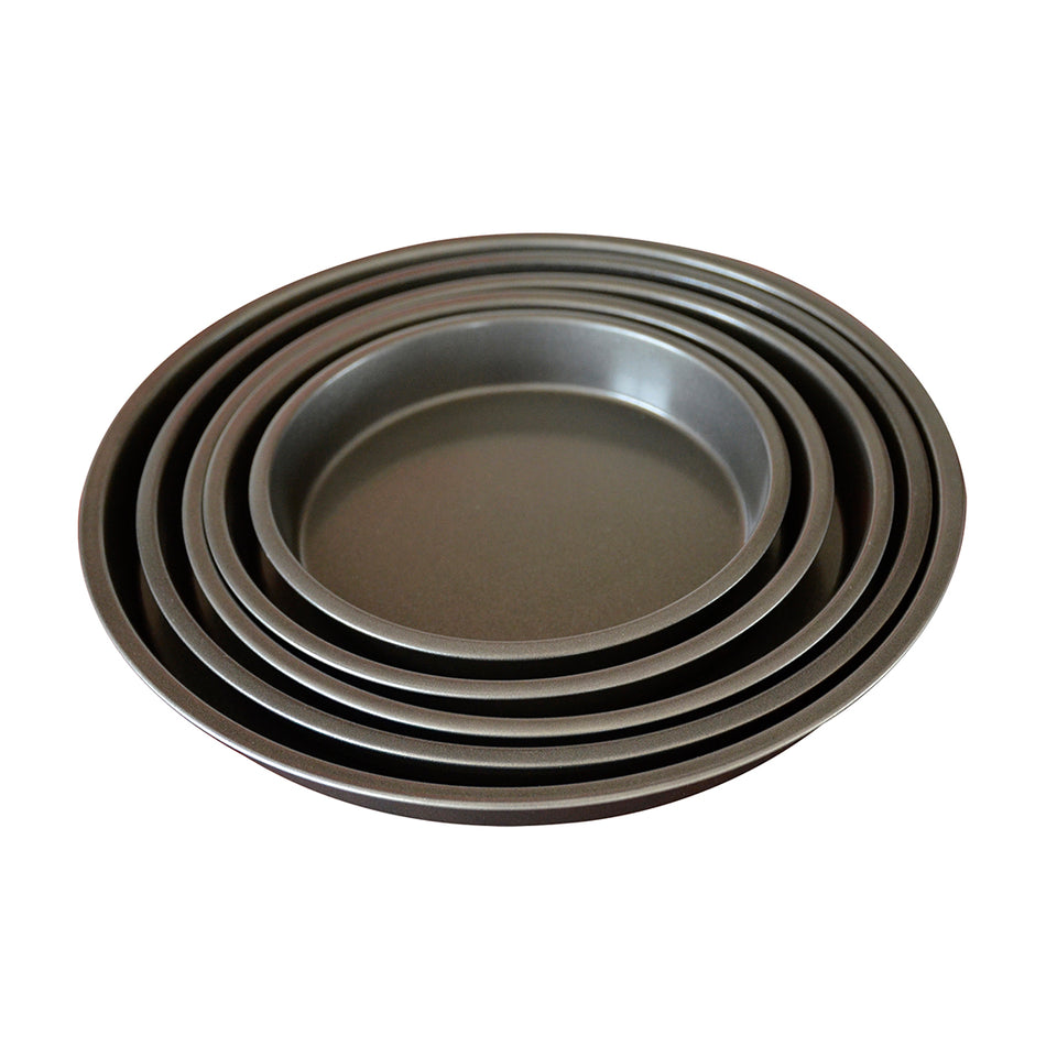 SOGA 6X 9-inch Round Black Steel Non-stick Pizza Tray Oven Baking Plate Pan