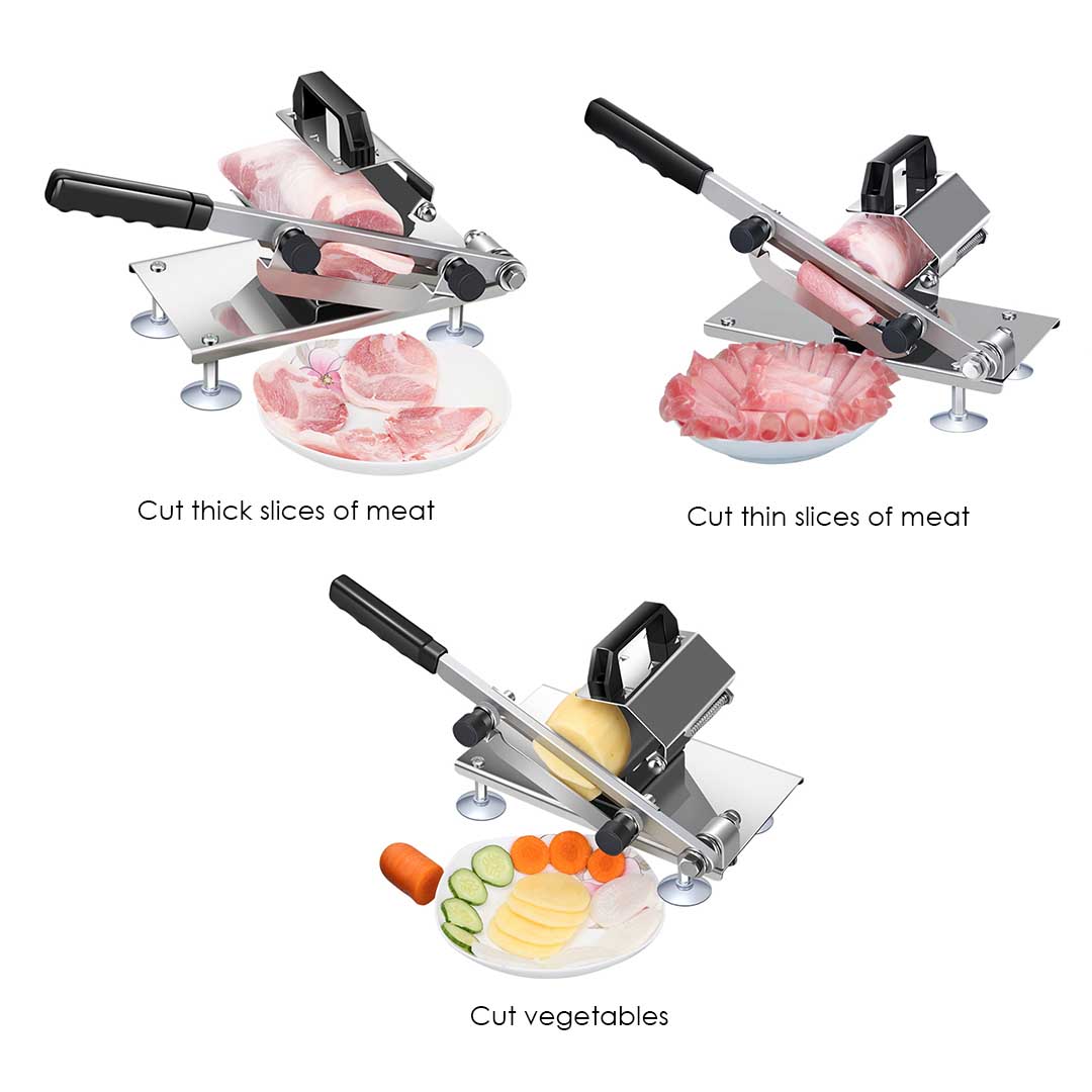 SOGA Manual Frozen Meat Slicer Handle Meat Cutting Machine 18/10