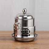 SOGA Stainless Steel Mini Asian Buffet Hot Pot Single Person Shabu Alcohol Stove Burner with Lid