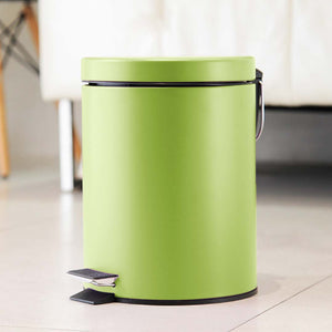 SOGA 2X Foot Pedal Stainless Steel Rubbish Recycling Garbage Waste Trash Bin Round 12L Green