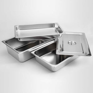 SOGA Gastronorm GN Pan Full Size 1/1 GN Pan 4cm Deep Stainless Steel Tray with Lid