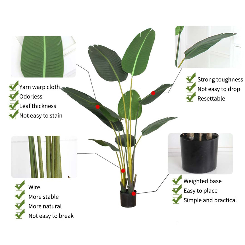 SOGA 4X 120cm Artificial Green Indoor Traveler Banana Fake Decoration Tree Flower Pot Plant