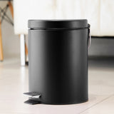 SOGA Foot Pedal Stainless Steel Rubbish Recycling Garbage Waste Trash Bin Round 12L Black