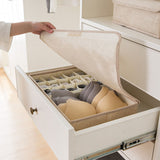 SOGA Beige Flip Top Underwear Storage Box Foldable Wardrobe Partition Drawer Home Organiser