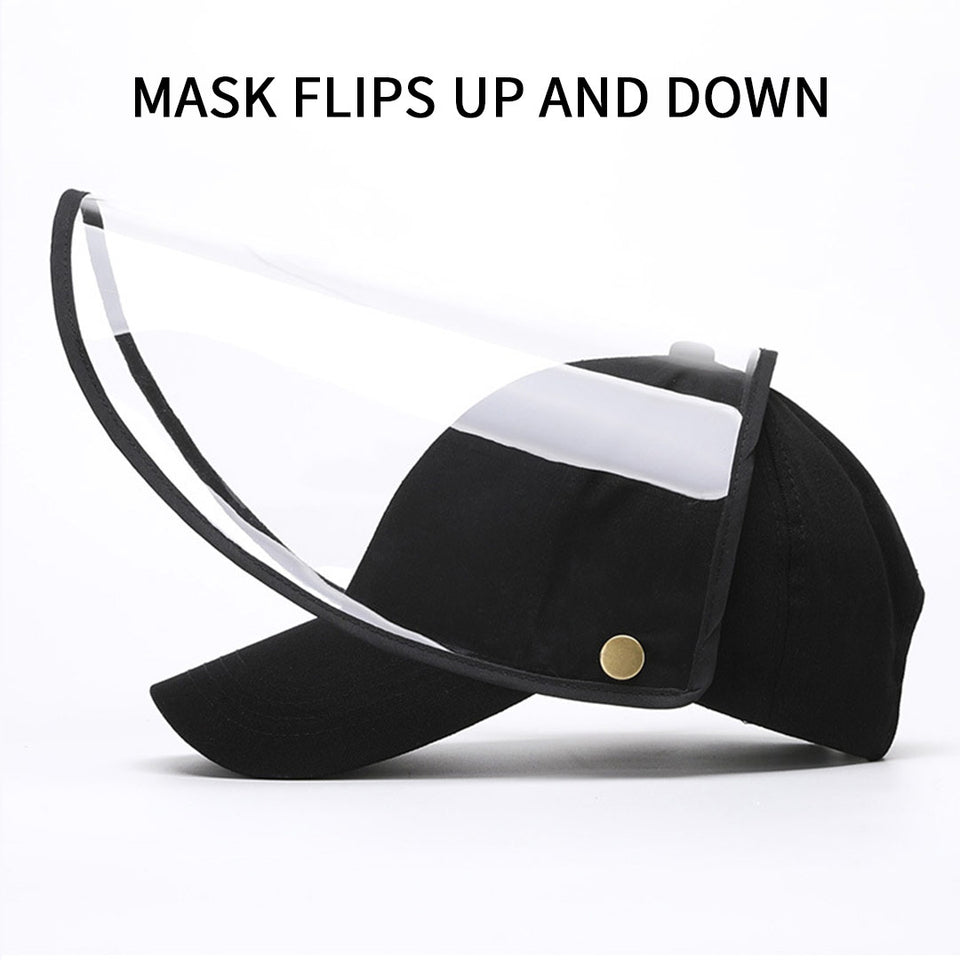 4X Outdoor Protection Hat Anti-Fog Pollution Dust Saliva Protective Cap Full Face Shield Cover Adult Black