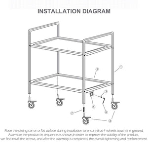 SOGA 2X 4 Tier 860x540x1170 Stainless Steel Kitchen Dining Food Cart Trolley Utility