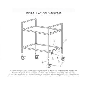 SOGA 2X 3 Tier 95x50x95cm Stainless Steel Kitchen Dinning Food Cart Trolley Utility Size Large