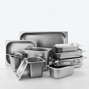 SOGA 4X Gastronorm GN Pan Full Size 1/1 GN Pan 4cm Deep Stainless Steel Tray with Lid