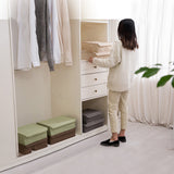 SOGA Beige Flip Top Underwear Storage Box Foldable Wardrobe Partition Drawer Home Organiser