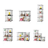 SOGA 2X Black Portable 6-Cube Storage Organiser Foldable DIY Modular Grid Space Saving Shelf