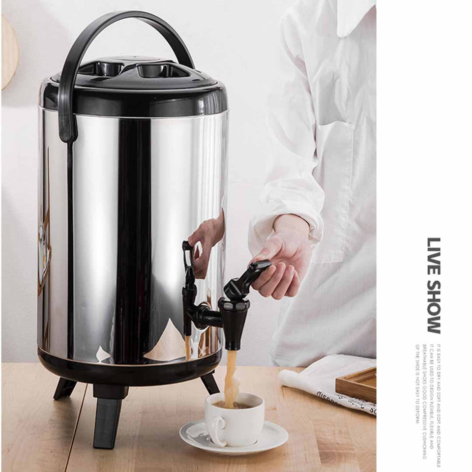 SOGA 2X 14L Portable Insulated Cold/Heat Coffee Tea Beer Barrel Brew Pot With Dispenser