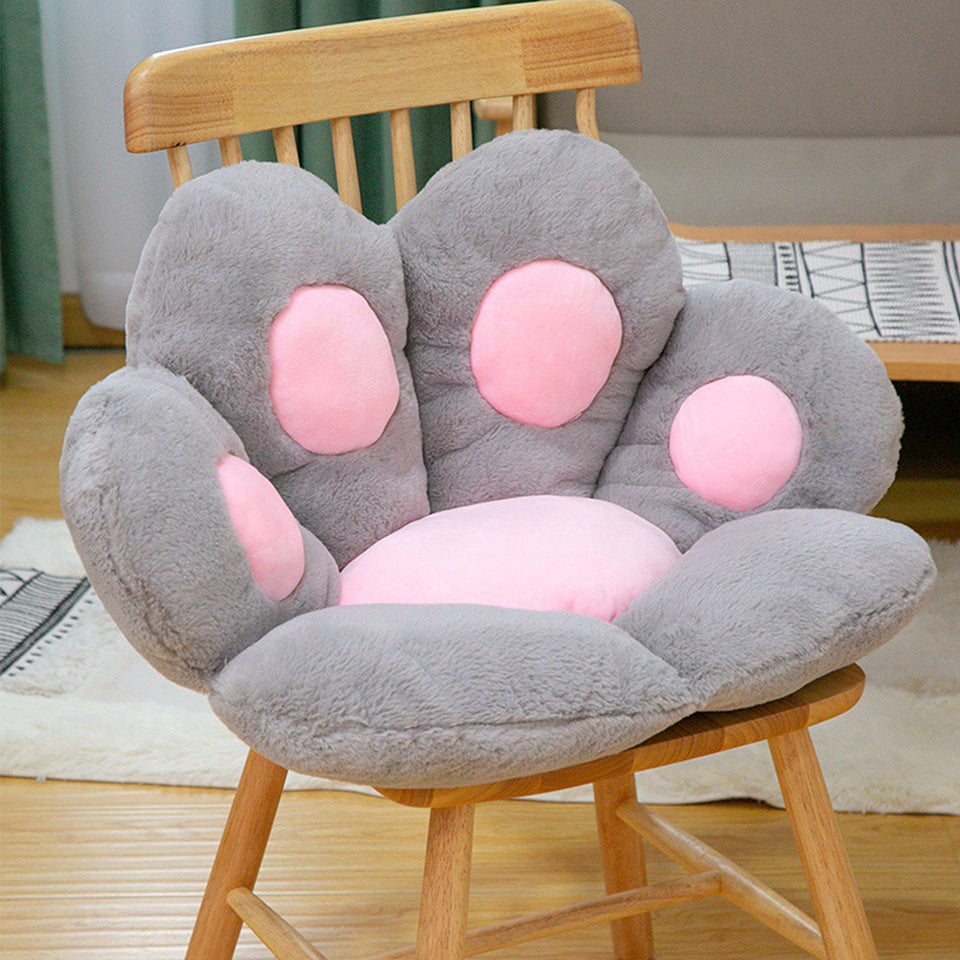 SOGA 80cm Grey Paw Shape Cushion Warm Lazy Sofa Decorative Pillow Backseat Plush Mat Home Decor