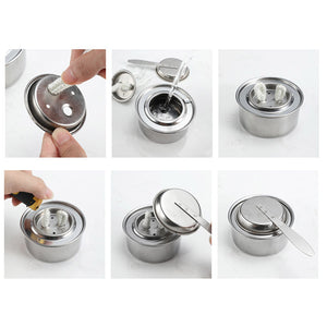 SOGA 2X Stainless Steel Mini Asian Buffet Hot Pot Single Person Shabu Alcohol Stove Burner with Lid