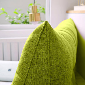 SOGA 2X 120cm Green Triangular Wedge Bed Pillow Headboard Backrest Bedside Tatami Cushion Home Decor